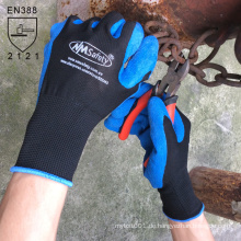 NMSAFETY Anti-Rutsch-Latex-Polyester Fiber Safety Handschuhe / Industrie Arbeitshandschuh